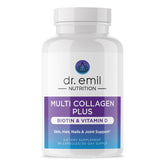 DR. EMIL NUTRITION Multi Collagen Plus bottle front supports daily beauty and wellness.