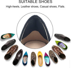 Soft foam padding cushions heels to reduce rubbing and blisters.