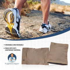 Dr. Frederick's Original easy-on foot sleeves shown for daily walks.