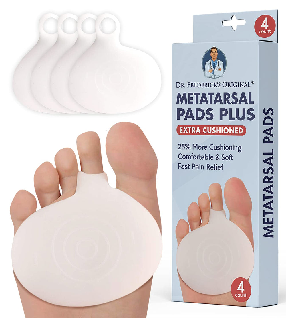 Dr. Frederick's Original metatarsal pads in packaging, 4-count set.