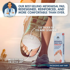 Close-up of soft gel forefoot cushion for targeted relief.