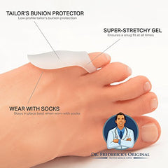 Dr. Frederick's Original pinky toe protection soft gel pad reduces rubbing in tight shoes.