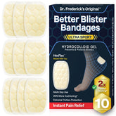 Dr. Frederick's Original Ultra Sport heel bandage in a sealed pack for portable blister protection.