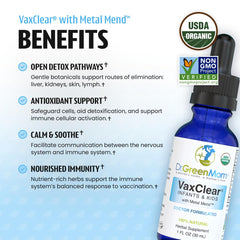 Dr. Green Mom VaxClear liquid drops for kids with gentle support
