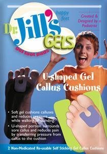 Dr. Jill's Gel U-Shaped Callus Pads provide targeted comfort and pressure relief on the ball of the foot.