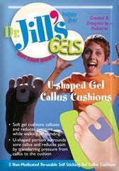 Dr. Jill's Gel U-Shaped Callus Pads provide targeted comfort and pressure relief on the ball of the foot.