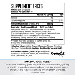 Dr. Joints NDS Nutrition Advanced bottle back label highlighting ingredients for mobility