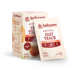 Dr. Kellyann Fast Track Bone Broth packets on-the-go for keto-friendly nutrition