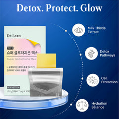 Dr. Lean Super Glutathione Max fast-melt film dissolves instantly for convenient use.