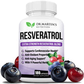 DR. MARTIN'S NUTRITION extra-strength resveratrol bottle front view for daily antioxidant support