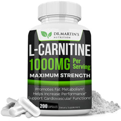 DR. MARTIN'S NUTRITION L-Carnitine bottle front view highlighting energy support