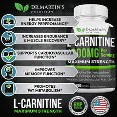 L-Carnitine capsules closeup showing compact, easy-to-swallow form