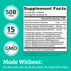 Dr. Matthew bottle with label detailing strains and 50 billion CFU.