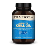 Dr. Mercola Antarctic Krill Oil bottle showing 1000 mg serving for omega-3 support