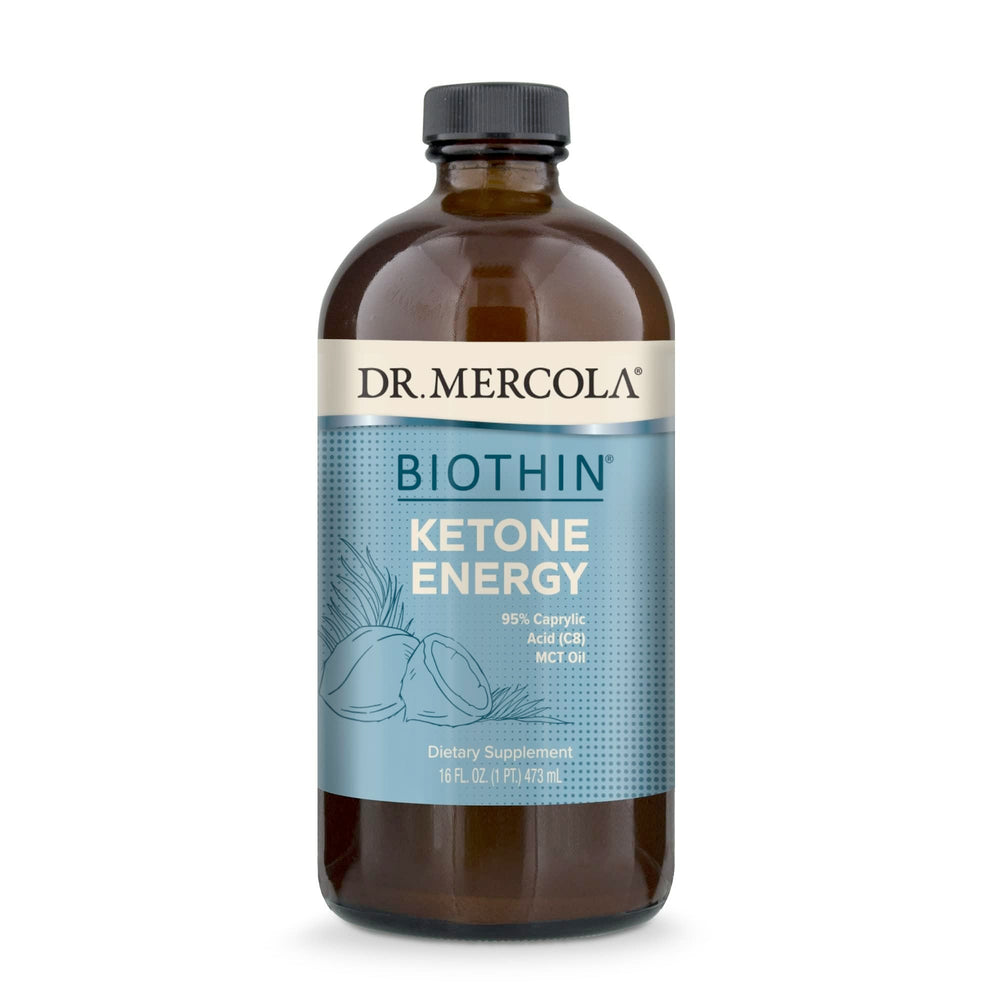 Dr. Mercola Biothin Ketone Energy MCT Oil bottle for quick energy support