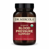 Dr. Mercola Blood Pressure Support bottle for daily circulation support.