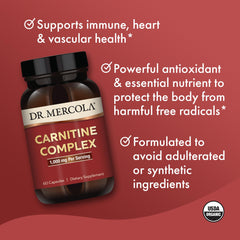 Dr. Mercola Carnitine Complex serving includes 500 mg L-Carnitine and 500 mg Acetyl-L-Carnitine.