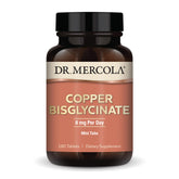 Dr. Mercola Copper Bisglycinate bottle with mini-tabs for easy daily use.