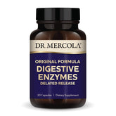 Dr. Mercola Digestive Enzymes Original bottle with delayed-release capsules for targeted digestion.