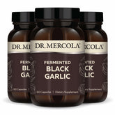 Dr. Mercola Fermented Black Garlic bottle with capsules for potential immune support