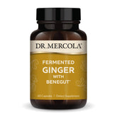 Dr. Mercola Fermented Ginger with Benegut bottle front view for digestive support.