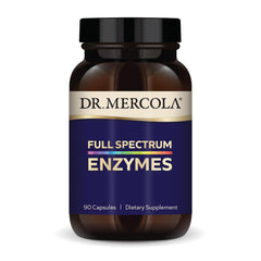 Dr. Mercola Full Spectrum Enzymes bottle front – packaging signals digestive support