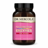 Dr. Mercola Full Spectrum Enzymes for Women bottle supports digestive comfort and nutrient absorption.