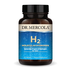 Dr Mercola H2 Molecular Hydrogen tablet dissolving in water for hydration and energy support