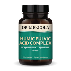 Dr. Mercola Humic Fulvic Acid Complex bottle for gut health support