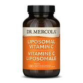 Dr. Mercola Liposomal Vitamin C bottle front promotes immune and antioxidant support.