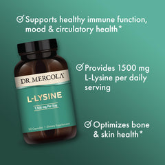 Dr. Mercola L-Lysine label detail showing no artificial additives