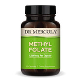 Dr. Mercola Methyl Folate bottle front view for daily cellular health support.