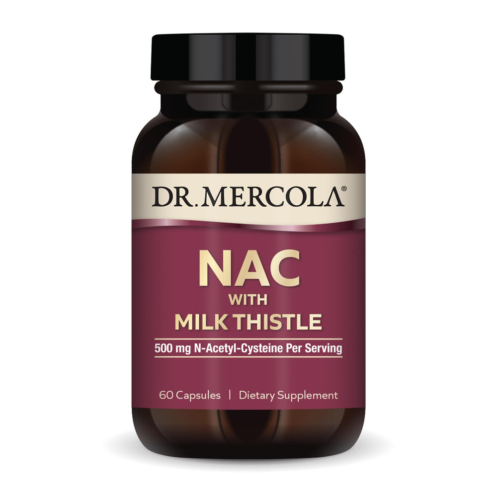 Dr. Mercola NAC with Milk Thistle capsules for daily antioxidant support