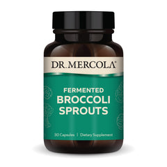Dr. Mercola organic fermented broccoli sprouts bottle for daily antioxidant support