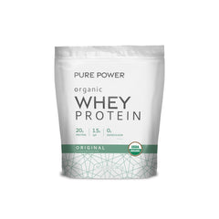 Dr. Mercola Pure Power Organic Whey Protein vanilla bottle for a creamy post-workout energy boost