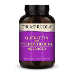 Dr. Mercola Quercetin & Pterostilbene Advanced bottle front for immune support planning.