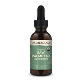 Dr Mercola Saw Palmetto Liquid Drops bottle showing organic formula for daily support