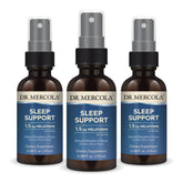 Dr. Mercola Sleep Support raspberry spray bottle promotes a calming bedtime routine.