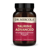 Dr. Mercola Taurine Advanced bottle front shows premium daily supplement