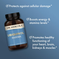 Dr Mercola Ubiquinol fermentation process image signaling advanced production and stability.