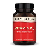Dr. Mercola Vitamin K2-180 mcg bottle suggesting easy calcium support