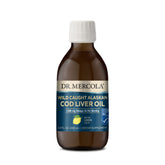 Dr. Mercola cod liver oil bottle with omega-3 profile for brain support