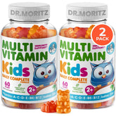 DR. MORITZ Kids Multivitamin Gummies bottle with colorful vitamins for daily support.