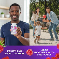 Raspberry-flavored gummies from DR. MORITZ with chewy texture.