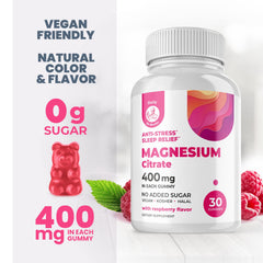 DR. MORITZ Magnesium Gummies label closeup showing Non-GMO and gluten-free