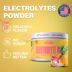 Bulk container shows 90 servings for keto-friendly hydration