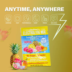 Dr. Price’s Tropical pack with water demonstrates keto-friendly hydration.