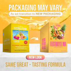 Dr. Price’s Electrolytes Tropical pack dissolves quickly in water for on-the-go hydration.