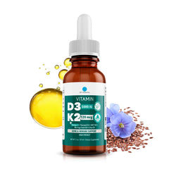 Dr. Robaina D3 + K2 Drops bottle featuring vegan, high-potency formula for daily wellness.