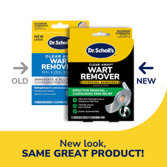 Dr. Scholl's Clear Away wart remover hydrogel bandages for toes, with cushioning support.